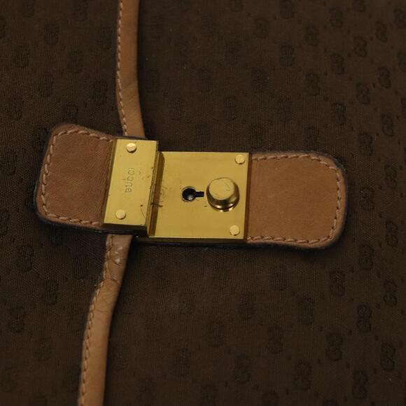 GUCCI Micro GG Canvas Hand Bag Brown Gold - Picture 15 of 16